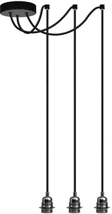 Borough Wharf Aaden 3-Light Bulb Pendant Borough Wharf Finish: Black Chrome  - Size: 36cm H X 36cm W X 33cm D Borough Wharf Aaden 3-Light Bulb Pendant Borough Wharf Finish: Black Chrome  - Size: 36cm H X 36cm W X 33cm D