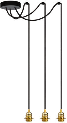 Borough Wharf Aaden 3-Light Bulb Pendant Borough Wharf Finish: Black/Brass  - Size: Mini Borough Wharf Aaden 3-Light Bulb Pendant Borough Wharf Finish: Black/Brass  - Size: Mini