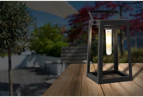 Dakota Fields Verville Black Solar Powered LED Outdoor Lantern Dakota Fields  - Size: 18cm H X 58cm W X 58cm D Dakota Fields Verville Black Solar Powered LED Outdoor Lantern Dakota Fields  - Size: 18cm H X 58cm W X 58cm D