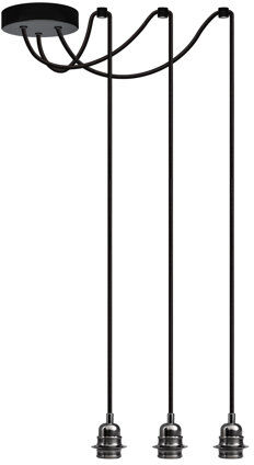 Borough Wharf Aaden 3-Light Bulb Pendant Borough Wharf Finish: Black Chrome/Black  - Size: Borough Wharf Aaden 3-Light Bulb Pendant Borough Wharf Finish: Black Chrome/Black  - Size: