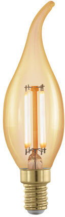 Symple Stuff 4W E14 Dimmable LED Vintage Edison Candle Light Bulb  Amber (Set of 10) Symple Stuff  - Size: 12cm H X 3cm W