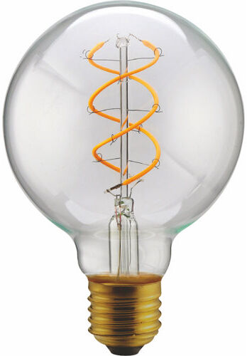 Interia 5W E27 Dimmable LED Vintage Edison Globe Light Bulb Interia Colour Temperature: Clear  - Size: 11cm H X 8cm W X 8cm D Interia 5W E27 Dimmable LED Vintage Edison Globe Light Bulb Interia Colour Temperature: Clear  - Size: 11cm H X 8cm W X 8cm D