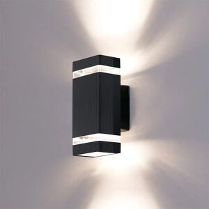 Ebern Designs Grazyna Black 24Cm H Integrated LED Outdoor Sconce black 24.0 H x 11.0 W x 9.98 D cm