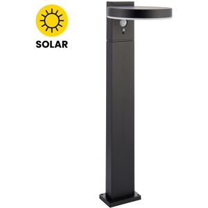 Ivy Bronx Aapeli Black Low Voltage Solar Powered Integrated LED Metal Bollard Light Matte Black 50cm H X 16cm W X 20.2cm D Ivy Bronx Aapeli Black Low Voltage Solar Powered Integrated LED Metal Bollard Light Matte Black 50cm H X 16cm W X 20.2cm D