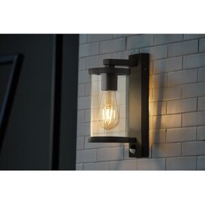 Dakota Fields Henbury Outdoor Armed Sconce with Motion Sensor Satin Black 29cm H X 12cm W X 12cm D Dakota Fields Henbury Outdoor Armed Sconce with Motion Sensor Satin Black 29cm H X 12cm W X 12cm D