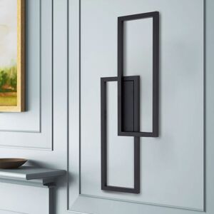 Metro Industrial Rectangular Led Wall Light Matte Black 60cm H X 23cm W X 5cm D Metro Industrial Rectangular Led Wall Light Matte Black 60cm H X 23cm W X 5cm D