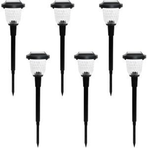 Dakota Fields Solar Pathway Lights Garden Lights 7 Color Changing Outdoor Solar Yard Lights Auto On/off Waterproof 6 Pack Landscape Lights black/gray