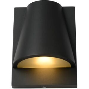 Lucide Anthracite 18.1cm H Outdoor Flush Mount with Dusk to Dawn black/gray 18.1 H x 13.8 W x 9.4 D cm