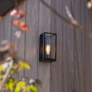 17 Stories Faraji Black Outdoor Wall Lantern black/gray 26.0 H x 12.0 W x 13.9 D cm