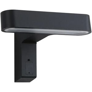 Paulmann Anthracite 16.4cm H Integrated LED Outdoor Armed Sconce with Dusk to Dawn white 16.4 H x 22.7 W x 15.9 D cm