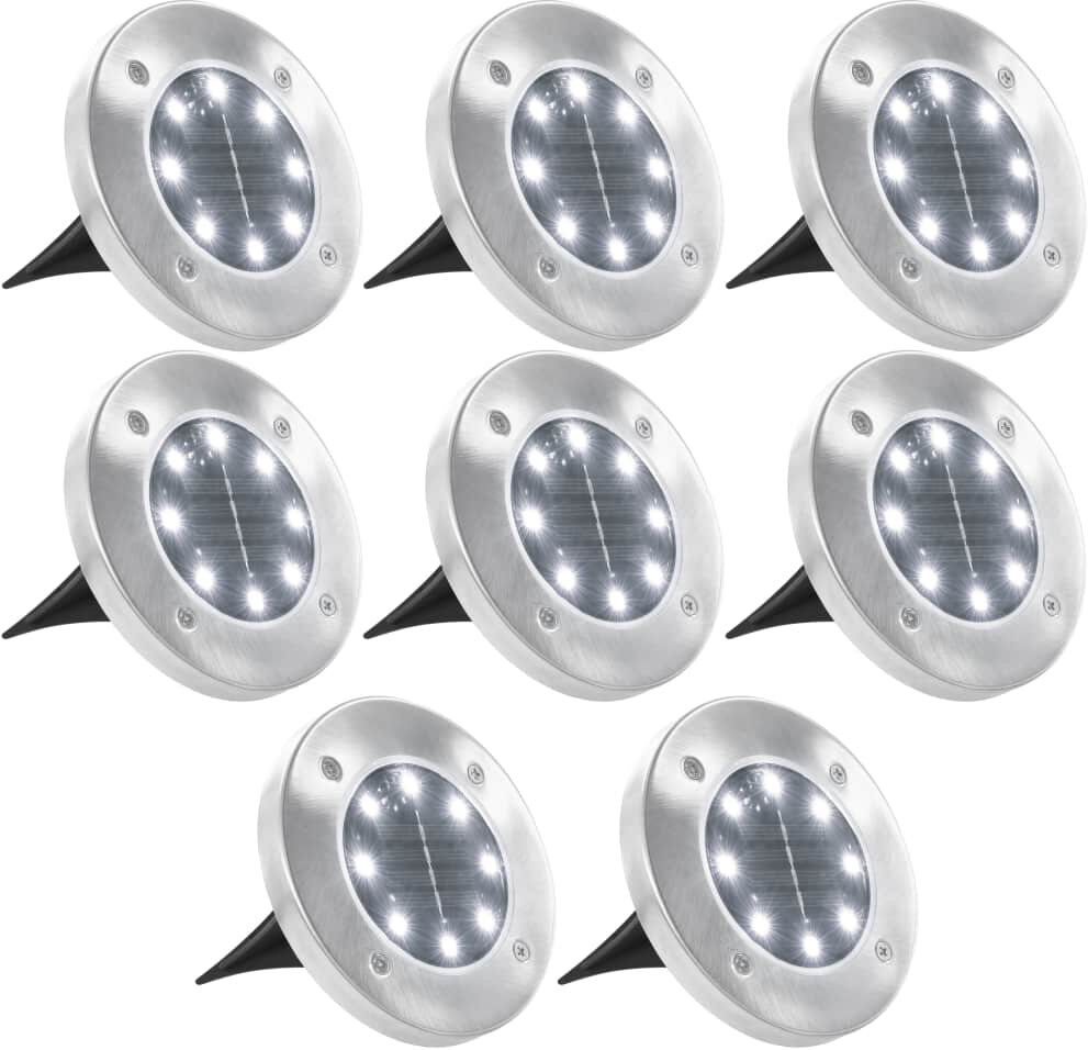 Dakota Fields Mcleay Solar 1 Light LED Deck Light (Set of 8) White 13cm H X 12cm W X 12cm D