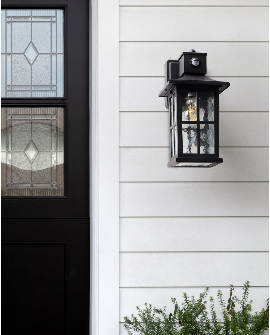 Marlow Home Co. AZMAK Matte Black 19cm H Outdoor Wall Lantern Matte Black 32cm H X 20cm W X 19cm D