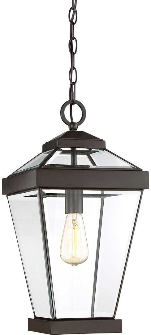 Dakota Fields Guilbert 1 Light Outdoor Hanging Lantern Bronze 51.4cm H x 25.4cm W