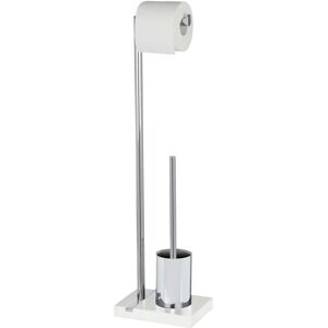 Wenko Noble Freestanding Toilet Roll and Brush Holder white 74.0 H x 20.0 W x 15.0 D cm