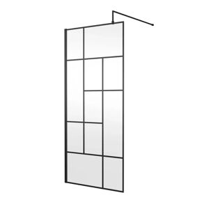 Hudson Reed Abstract Wetroom Screens 0.8cm black 495.3 H x 228.6 W x 0.8 D cm