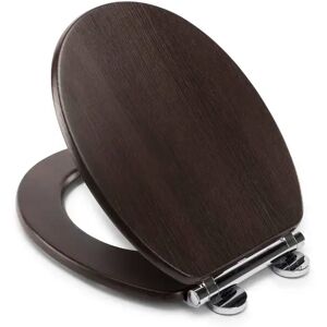 Croydex Montoro Soft Close Round Standard Toilet Seat brown 5.8 H x 47.0 W x 37.8 D cm