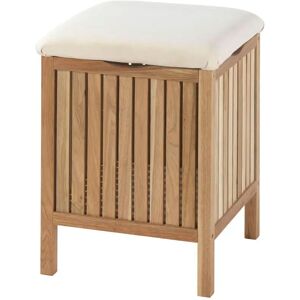 Wenko Maegan Wood Bathroom Stool brown/white 52.0 H x 39.0 W x 39.0 D cm