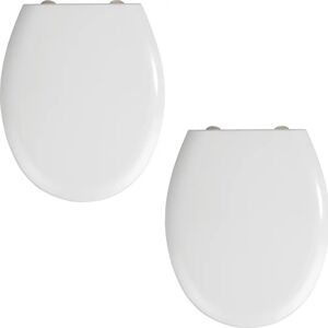 Wenko Toilet seat Rieti 2er Set, Loadable with 300 Kg, With soft-closing mechanism white 0.1 H x 37.0 W x 44.5 D cm