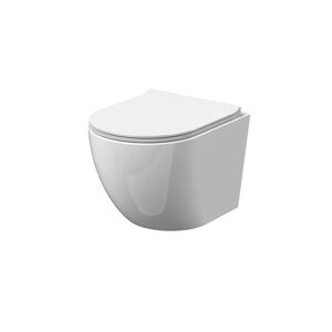 Nuie Freya Wall Hung Toilet with Soft Close Seat white 36.0 H x 36.0 W x 48.2 D cm
