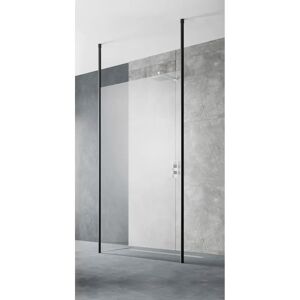 Hudson Reed Black Wetroom Screens 8mm Tempered Glass 195.0 H x 90.0 W cm