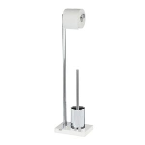 Wenko Noble Freestanding Toilet Roll and Brush Holder white 74.0 H x 20.0 W x 15.0 D cm