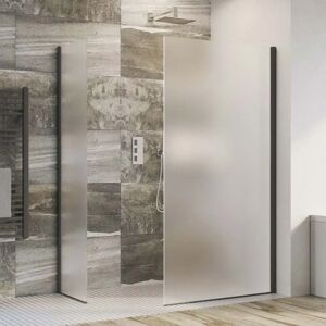 Belfry Bathroom Nehls Black / Frosted Fixed Shower Screen yellow 200.0 H x 68.0 W cm