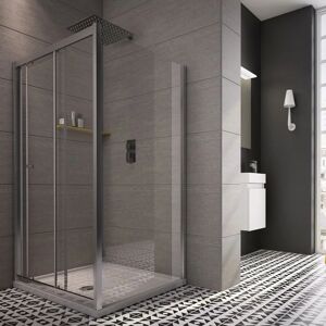 Belfry Bathroom Chapa 6mm Tempered Glass Fixed Shower Screen gray 185.0 H x 76.0 W cm