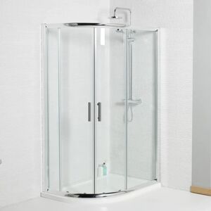 K-Vit Koncept Offset Quadrant Shower Enclosure gray 185.0 H x 100.0 W x 80.0 D cm