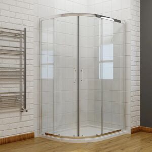 Belfry Bathroom Rennerdale Glass Offset Quadrant Shower Enclosure with Tray 185.0 H x 100.0 W x 80.0 D cm