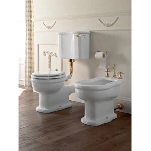 Belfry Bathroom Hinges Elongated Standard Toilet Seat brown/white 5.0 H x 3.7 W x 40.5 D cm