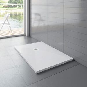 17 Stories Kordt W 30mm D Rectangular Shower Tray White 80cm H x 110cm W x 3cm D
