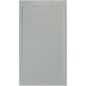 White Stone White 1600X800 Slate Effect Shower Tray Grey 2.7cm H x 170cm W x 70cm D