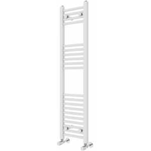 Rebrilliant Wiest Straight Heated Towel Rail Radiator Bathroom Ladder Warmer White 120cm H x 30cm W x 3cm D