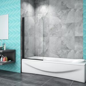 17 Stories 180 Pivot 800X1400mm Shower Bath Screen Panel Black 800cm W