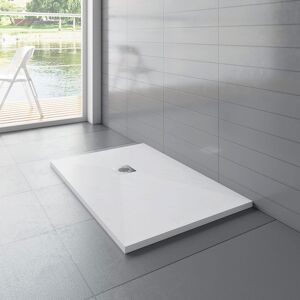 17 Stories Thekla W 30mm D Rectangular Shower Tray White 90cm H x 100cm W x 3cm D