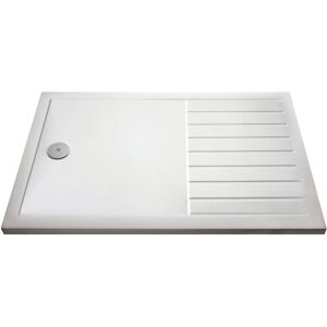 Nuie Ewell Walk in Shower Tray Plastic Gloss White 40cm H x 800cm W x 1400cm D