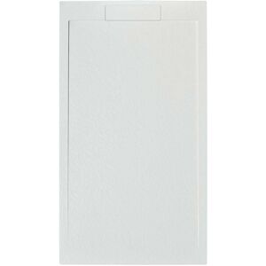 White Stone White 1600X800 Slate Effect Shower Tray White 2.7cm H x 170cm W x 80cm D