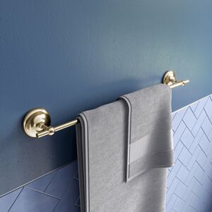 Croydex 67cm Wall Mounted Towel Rail Antique Gold 3.15cm H X 67cm L X 7.5cm D
