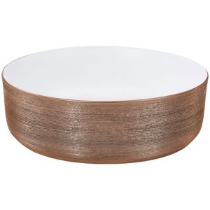 East Urban Home Round Ceramic Countertop Washbasin Vessel Sink Brass 360mm L X 360mm W X 125mm H East Urban Home Round Ceramic Countertop Washbasin Vessel Sink Brass 360mm L X 360mm W X 125mm H