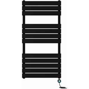 Symple Stuff Prefilled Electric Flat Panel Heated Towel Rail Black 120cm H x 60cm W x 6.2cm D Symple Stuff Prefilled Electric Flat Panel Heated Towel Rail Black 120cm H x 60cm W x 6.2cm D