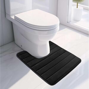 Ebern Designs Toilet Rug Non-Slip U Shape Bath Mat ,Memory Foam Extra Soft Toilet Pedestal Mat,Black Black 50cm W Ebern Designs Toilet Rug Non-Slip U Shape Bath Mat ,Memory Foam Extra Soft Toilet Pedestal Mat,Black Black 50cm W