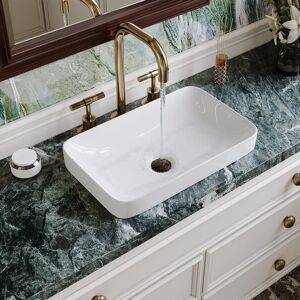 DeerValley Ally 460mm L X 280mm W Rectangular Drop-In / Semi-Recessed Bathroom Vessel Sink Satin Black 490mm L X 300mm W X 120mm H DeerValley Ally 460mm L X 280mm W Rectangular Drop-In / Semi-Recessed Bathroom Vessel Sink Satin Black 490mm L X 300mm W X 120mm H