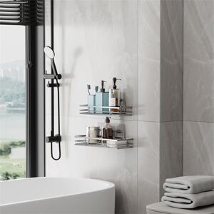 Latitude Run Balon Wall Shower Caddy Silver 5cm H X 30cm W X 11cm D Latitude Run Balon Wall Shower Caddy Silver 5cm H X 30cm W X 11cm D