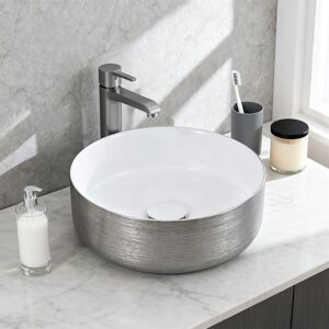 Metro Round Ceramic Countertop Washbasin Vessel Sink Gray 310mm L X 310mm W X 110mm H Metro Round Ceramic Countertop Washbasin Vessel Sink Gray 310mm L X 310mm W X 110mm H