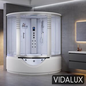 Vidalux Kingston 1500 Luxury Corner Steam Shower & Airspa Whirlpool Bath 1500 x 1500 White 215cm H X 150cm W X 150cm D Vidalux Kingston 1500 Luxury Corner Steam Shower & Airspa Whirlpool Bath 1500 x 1500 White 215cm H X 150cm W X 150cm D