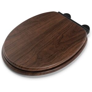 Croydex Soft Close Wooden Toilet Seat - Quick Release Button for Easy Cleaning and Adjustable Hinges with Top and Bottom Fixings Includes, Antibacterial Treat Walnut 37.4cm W X 47cm D Croydex Soft Close Wooden Toilet Seat - Quick Release Button for Easy Cleaning and Adjustable Hinges with Top and Bottom Fixings Includes, Antibacterial Treat Walnut 37.4cm W X 47cm D