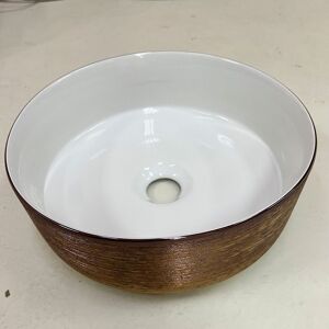 Metro Round Ceramic Countertop Washbasin Vessel Sink Brass 310mm L X 310mm W X 110mm H Metro Round Ceramic Countertop Washbasin Vessel Sink Brass 310mm L X 310mm W X 110mm H