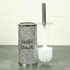 Fairmont Park Crushed Diamond Free-Standing Toilet Brush and Holder Silver 18cm H X 8cm W X 8cm D Fairmont Park Crushed Diamond Free-Standing Toilet Brush and Holder Silver 18cm H X 8cm W X 8cm D