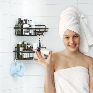 Rebrilliant Newcastle Adhesive Mount Stainless Steel Shower Shelf Black 6.3cm H X 21.5cm W X 22.5cm D Rebrilliant Newcastle Adhesive Mount Stainless Steel Shower Shelf Black 6.3cm H X 21.5cm W X 22.5cm D