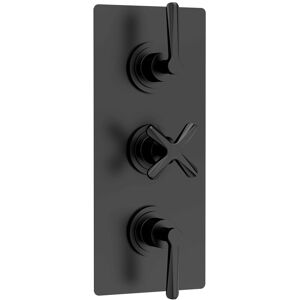 Nuie Triple Thermostatic Valve Matt Black 28cm H X 12cm W X 14.2cm D Nuie Triple Thermostatic Valve Matt Black 28cm H X 12cm W X 14.2cm D